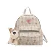 Mochila em Camadas Estampada Estilo Soft Girl, Bolsa Estilo Escolar Japonês, Design de Pingente Fofo de Nicho, Mochila Casual Leve