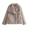 Venta al por mayor de ropa para mujer estilo europeo y americano transfronteriza, nueva chaqueta holgada y gruesa de otoño e invierno con solapa de piel sintética vintage