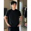 Camiseta de Manga Corta para Hombre de Marca Americana de Moda, Diseño Desconstruido, Corte Limpio, Nueva de Verano 2026, Holgada, Cuello Redondo, Manga Raglán