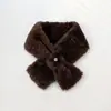 Cachecol de Gola de Pelo Espesso Cor Sólida Macio e Pegajoso Quente Faux Mink Coelho Cruzado Gola de Pelúcia Inverno Feminino Lã Teddy