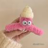 Desenho Animado Pelúcia Olhos Grandes Bola de Carvão Grampo de Cabelo Clipe de Cabelo em Espiral para Parte de Trás da Cabeça Feminino Grampo de Cabelo Divertido Grampo de Tubarão Fofo Acessório de Cabelo