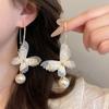 Aretes de Mariposa de Perlas Exageradas para Mujer Nuevos Aretes de Estilo Nacional Estilo Chino Adecuados para Rostro Cuadrado Aretes 2024 Nuevas Explosiones