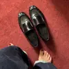 ¡En stock, se envía al instante! Mocasines Retro Estilo Británico de Punta Redonda con Tacón Grueso sin Cordones para Mujer, Modelo Nuevo 2026 Zapatos de Piel
