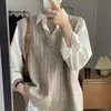 En stock otoño e invierno Nuevo chaleco de punto retorcido prenda exterior estilo coreano holgado adelgazante estilo occidental versátil top estilo coreano