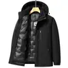 Chaqueta de plumón para hombre 2026 Invierno, Con capucha, Forro desmontable, Multifuncional para hombres de mediana edad de negocios, Abrigo cálido casual para exteriores