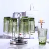 Copo de Vidro Doméstico Sala de Estar Conjunto de Copos de Água High-end Luxo Cor Gravado Xícara de Chá Resistente ao Calor Espessado