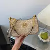 A bolsa pequena da moda deste ano para mulheres 2026 novo estilo bolsa de axila de celebridade da internet bolsa com corrente estampada bolsa versátil de ombro único transversal para mulheres
