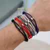 Pulseira milanesa de moda artesanal transfronteiriça, pulseira de corrente tecida em aço inoxidável ajustável deslizante para casais, adequada para homens e mulheres