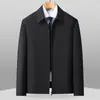Chaqueta de solapa casual de negocios para hombre para primavera y otoño, prenda exterior holgada tipo ejecutivo para hombres de mediana edad y mayores, adecuada para padres y abuelos