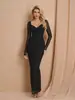 Ins Amazon renda estilo europeu malha nova cor sólida slim fit sem costas vestido bandeau