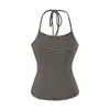 Conjunto de tres piezas para mujer en otoño: top de tirantes a rayas bicolor + camiseta de blusa holgada de manga larga con cuello en V + pantalones de campana de cintura alta