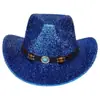 Nuevo sombrero de vaquero western dorado para mujer, sombrero de lana para escenario, sombrero de comercio exterior, sombrero de fiesta para hombres y mujeres, sombrero festivo transfronterizo al por mayor