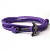 Nuevo Estilo Marino Ancla de Barco Negra Tejida a Mano con Cuerda de Paraguas de 7 Hilos Pulsera de Nylon Multicapa de Moda para Hombres y Mujeres Joyería