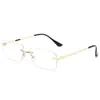 Nuevas gafas de sol rectangulares sin montura transfronterizas con un estilo callejero de alta gama, moderno y a la moda, y protección UV