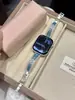 Pulseira de Relógio de Resina com Cravação de Diamante em Forma de Trevo de Quatro Folhas, Metal Cobre, Adequada para Apple Watch iWatch 12ª Geração 11/10