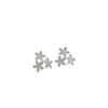Pendientes de Nuevo Estilo Bosqueño con Flores y Tachuelas de Diamante, Pendientes de Lujo Ligero y de Gama Alta, Pendientes Elegantes, Dulces, Delicados y Elegantes para Mujer