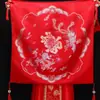 Suprimentos de Casamento Véu com Borla de Casamento Nó Chinês Dupla Felicidade Véu de Cetim Noiva Véu Vermelho Item Dupla Felicidade de Casamento