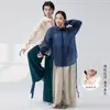 Camisa de Protección Solar para Danza Moderna, Estilo Unisex, Cuello de Solapa, Lazo Lateral, Manga Larga, Ropa Fluida para Práctica de Danza China Jazz