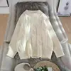 Suéter Tricô Chunky Retrô Gola Redonda Cor Sólida Estilo Coreano Estilo Preguiçoso Tricô Feminino Outono Inverno Pulôver Solto Elegante Roupa Quente