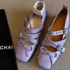 Versión piel de oveja 2025 nuevos zapatos Mary Jane de punta cuadrada vintage con nariz de cerdo, zapatos de ballet franceses de boca poco profunda con hebilla, zapatos de mujer