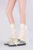 Calcetines de ballet de primavera y verano con tiras finas y dulces de JK, de punto con lazo, de pelo de becerro, para niña, blancos y negros.