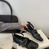 Sapatilhas Mary Jane Femininas Laço Francês Bico Redondo 2025 Sapatilhas Super Quentes Sapatilhas de Verão de Uma Tira Sapatos Femininos