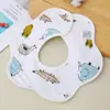 Babero impermeable para bebé algodón clase a pétalos giratorios 360 grados algodón suave tejido toalla para babas de bebé recién nacido