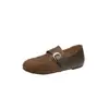 Hebilla de Cinturón Estilo Old Money Zapatos de Tacón Alto para Mujer 2026 Nuevos Otoño Slip-on Punta Redonda Mocasines Retro Zapatos Individuales