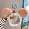 Diadema para lavar la cara para mujer Rojo de internet linda súper linda Mickey para mujer caricatura pequeña Flor Belleza maquillaje diadema divertida diadema con orejas