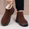 Botas de nieve de invierno para hombre del noreste, nuevas, cálidas, forradas con vellón, de algodón grueso y resistente al frío, informales, de caña alta, antideslizantes, de cuero y lana.