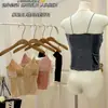 Nova Camisola de Veludo Dourado Bonita com Alça nas Costas Quente Feminina Versátil Roupa Íntima Térmica Sexy de Modelagem Justa