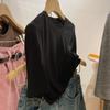 ¡Camiseta de máscara de lana Tencel autoajustable ~ transpirable! Top Base de Punto Transparente Suave tipo Cera para Mujer con Cuello Redondo