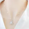 Colar de Prata Esterlina 925 com Microincrustação de Diamante para Mulheres Verão Ins Nicho Design Versátil Corrente para Clavícula como Presente para Meninas e Melhores Amigas