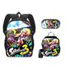 Nueva Mochila Escolar de Splatoon 3 Mochila de Poliéster Mochila para Niños Bolso de Hombro Estuche para Lápices Juego de Tres Piezas