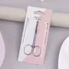 Tijeras de Belleza de Acero Inoxidable para Mujer, Tijeras de Maquillaje para Pestañas y Cejas, Tijeras Pequeñas de Punta Redonda, Tijeras Rectas para Vello Nasal, Tijeras para Vello Nasal
