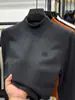 Camiseta Térmica de Forro Polar con Cuello Medio para Hombre Cepillado Otoño e Invierno Espesa Cálida Moda Casual Doble Cara de Forro Polar Manga Larga