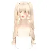 Peluca Cosplay Lolita Xiu Fan, Cabello Largo Rizado Platino, Doble Cola de Caballo, Estilo Dulce para Chicas Jóvenes, Fibra de Alta Temperatura
