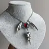Collar de Murciélago Gótico Colgante de Murciélago Collar Gótico de Vampiro Cameo Rojo Collar de Vampiro Fabricante