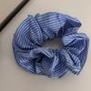 Textura Tela Rayada Alta Moda Anillo Grande para Bolos Anillo para el Cabello Azul Refrescante Elegante Cordón para Cabello de Cola de Caballo Baja Accesorios para el Cabello Nuevo