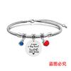 Pulsera Europea y Americana Transfronteriza Acero Inoxidable Pulsera Hueso de Serpiente Día del Maestro Manzana Conmemorativa Regalo Festivo Grabado Pulsera de Acero de Titanio