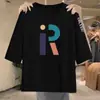 Camiseta de manga tres cuartos para comercio exterior transfronterizo, camiseta casual estampada de corte holgado para mujeres de mediana edad y mayores