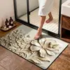 Tapete de Absorção de Água de Lama Diatomácea com Estampa de Borboleta e Flor Transfronteiriço Tapete de Chão de Secagem Rápida para Banheiro Vaso Sanitário Tapete para Pés de Porta de Entrada
