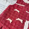 Vestido Chaleco de Invierno para Niñas Estilo Nuevo Versión Coreana Tweed Elegante Lazo Acolchado Engrosado Falda Transfronterizo