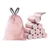 Polvo de Ciruela Helada Espesado con Cordón Bolsas de Basura Grandes para Limpieza del Hogar Bolsa para Inodoro Cocina Portátil Bolsa de Plástico Venta al por Mayor