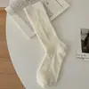 Calcetines de doble costura para mujer, otoño e invierno, color liso, acanalados, algodón puro, calcetines de media pantorrilla, tendencia ins japonesa, minimalista, versátiles, calcetines holgados