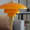 Estilo Francês Vintage Luxo Leve Idade Média Baushau Designer Dinamarquês PH2 Vidro Mesa de Cabeceira Lampada de Mesa UFO Sala de Estar Quarto