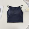 Ice Silk camisole de cor sólida colete sem costura para mulheres confortáveis com almofada peito beleza costas sem mangas interior interior peito enrolado pode ser usado fora