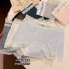 Boxer de Renda Francês Roupa Íntima Feminina de Algodão Puro Boxer Feminino de Cintura Média Algodão Antibacteriano 10A Entrepernas Estendida Boxer para Meninas