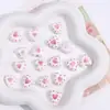 Cuentas Sueltas de Cerámica Pintadas a Mano con Forma de Corazón y Flores de Lunares con Agujero Recto para Pulsera, Collar DIY, Accesorios de Joyería Hechos a Mano