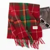 Bufanda de Navidad Bufanda a Cuadros para Mujer con un Toque de Lujo, Chal de Invierno Cálido de Cachemira Sintética Calentador de Cuello Accesorio Navideño